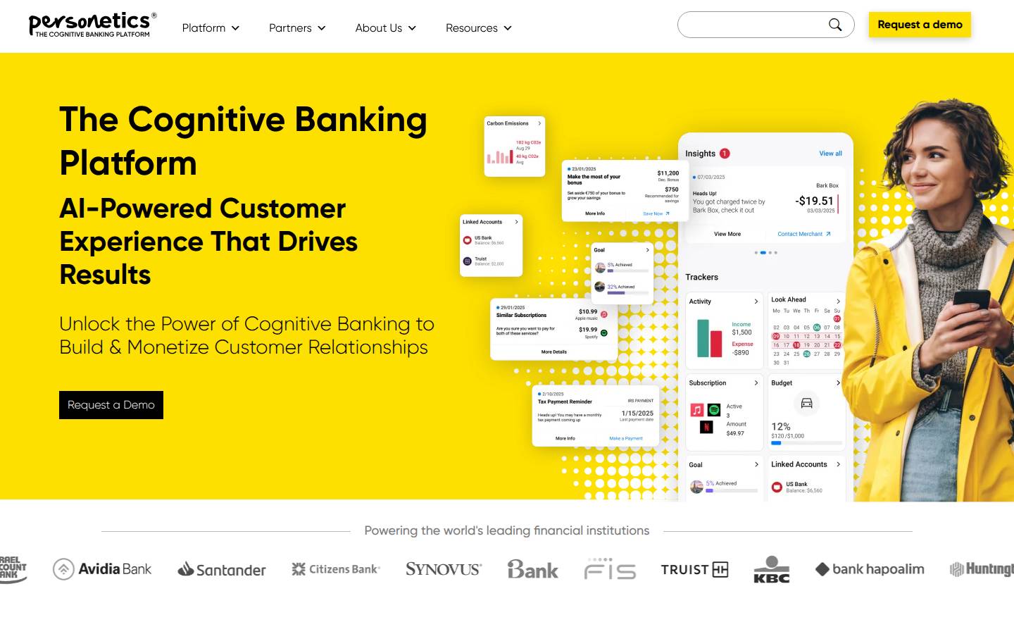 Personetics's homepage, as read on Oct 3, 2026