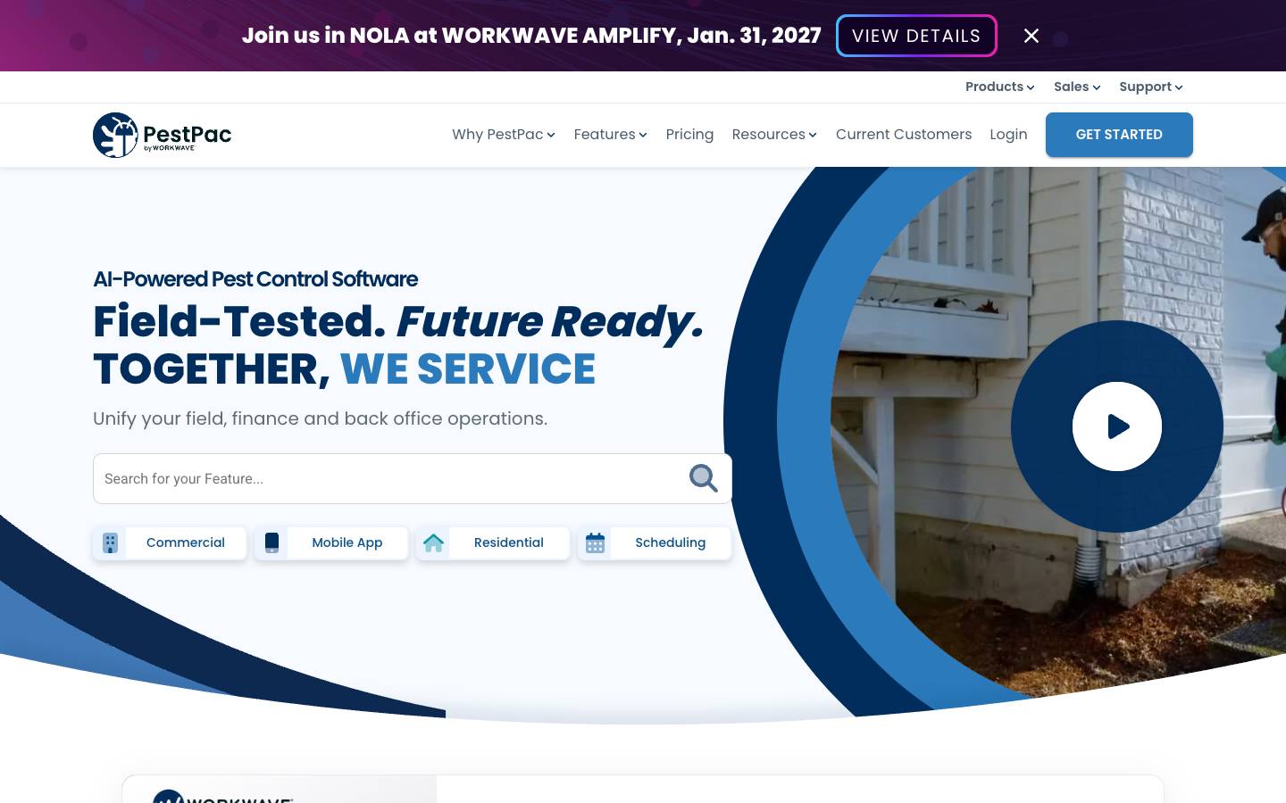 PestPac's homepage, as read on Oct 2, 2026