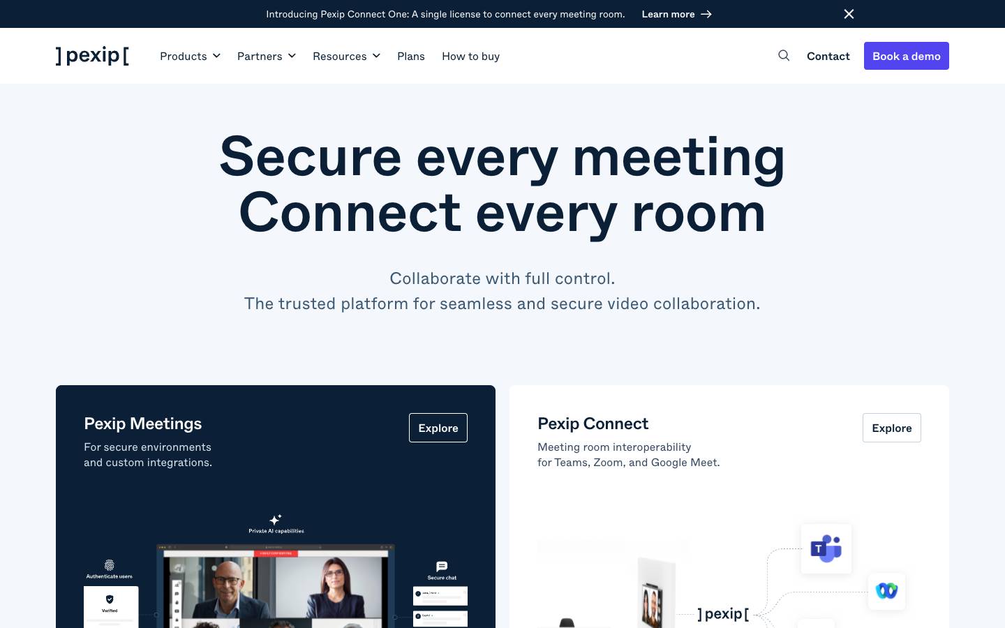 Pexip's homepage, as read on Oct 2, 2026