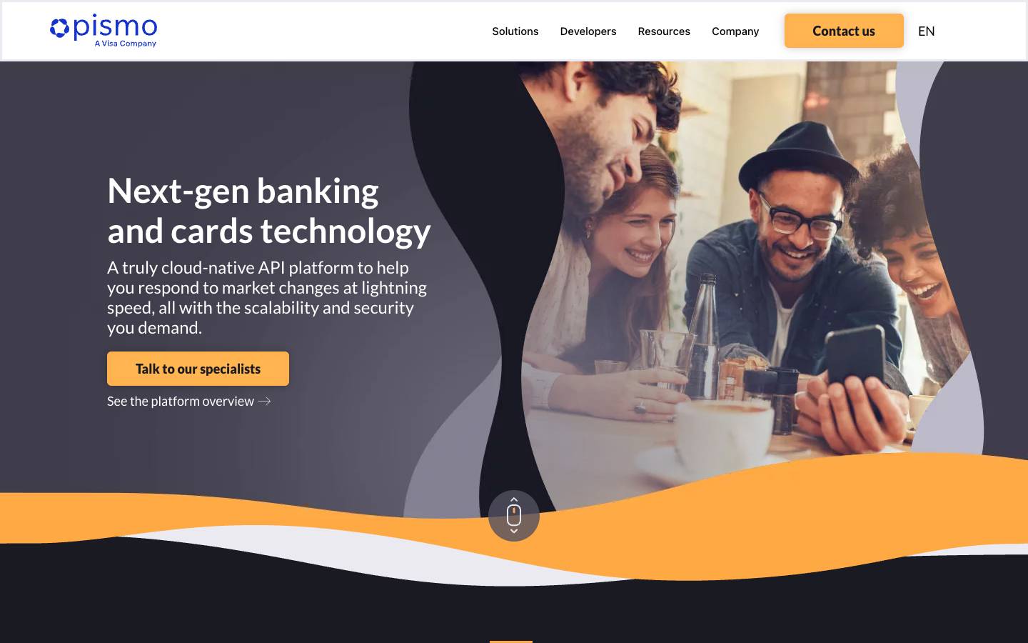 Pismo's homepage, as read on Oct 2, 2026