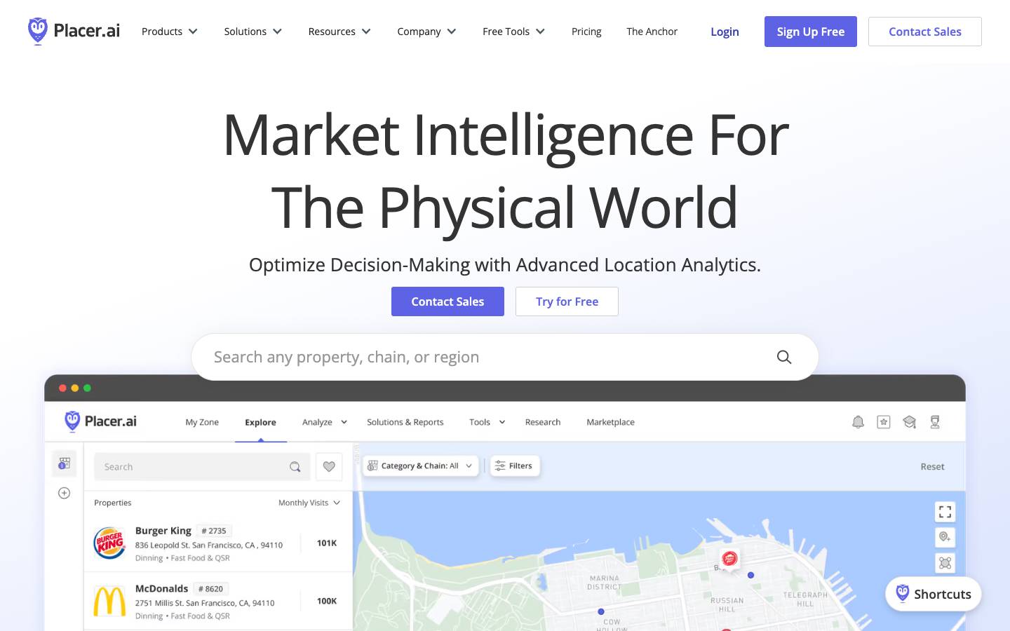 Placer.ai's homepage, as read on Oct 2, 2026