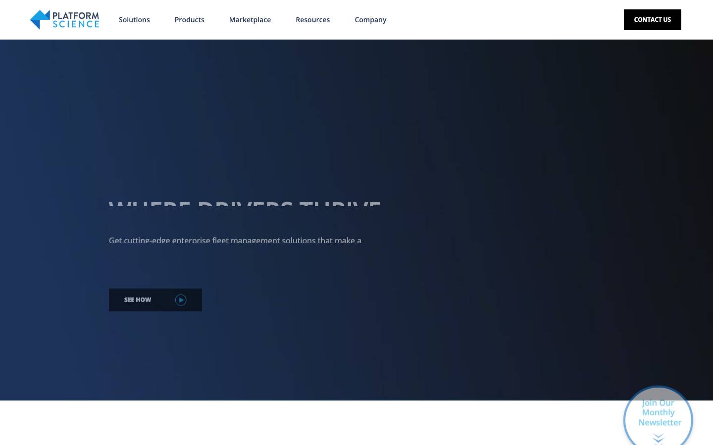 Platform Science's homepage, as read on Oct 6, 2026