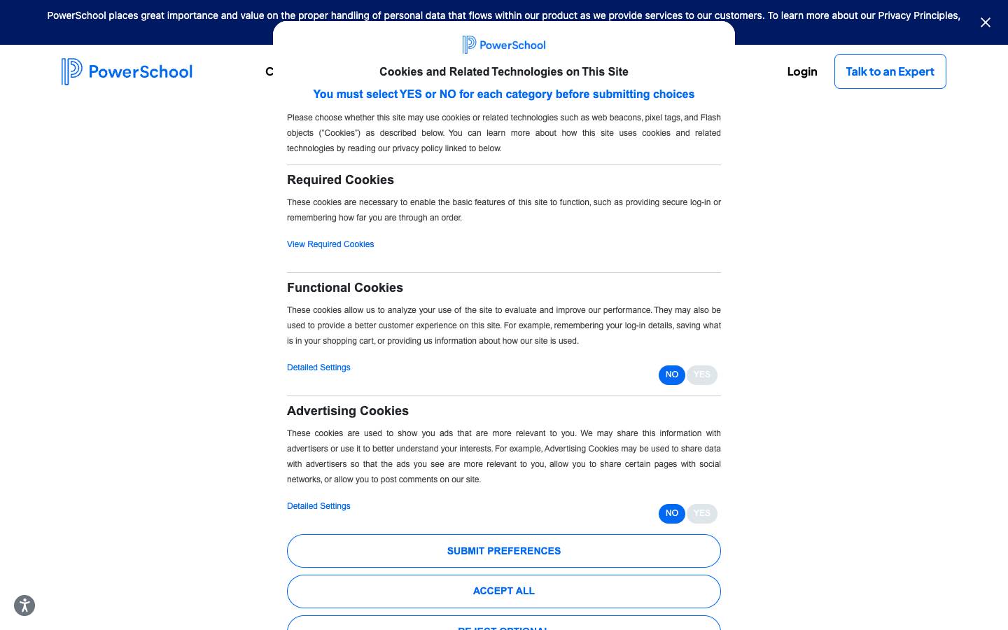 PowerSchool's homepage, as read on Oct 6, 2026