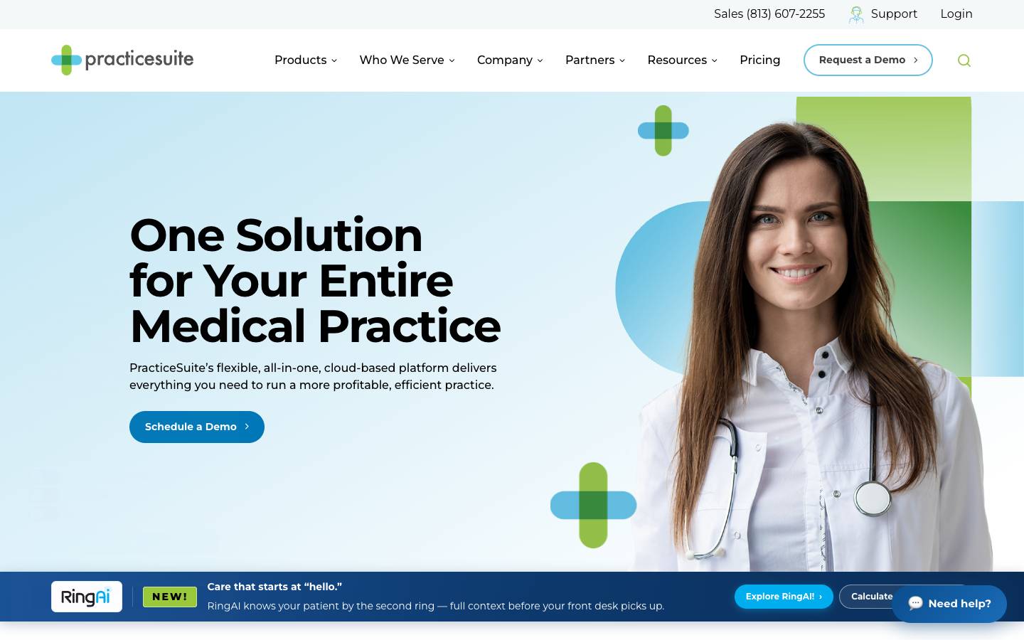 PracticeSuite's homepage, as read on Oct 2, 2026