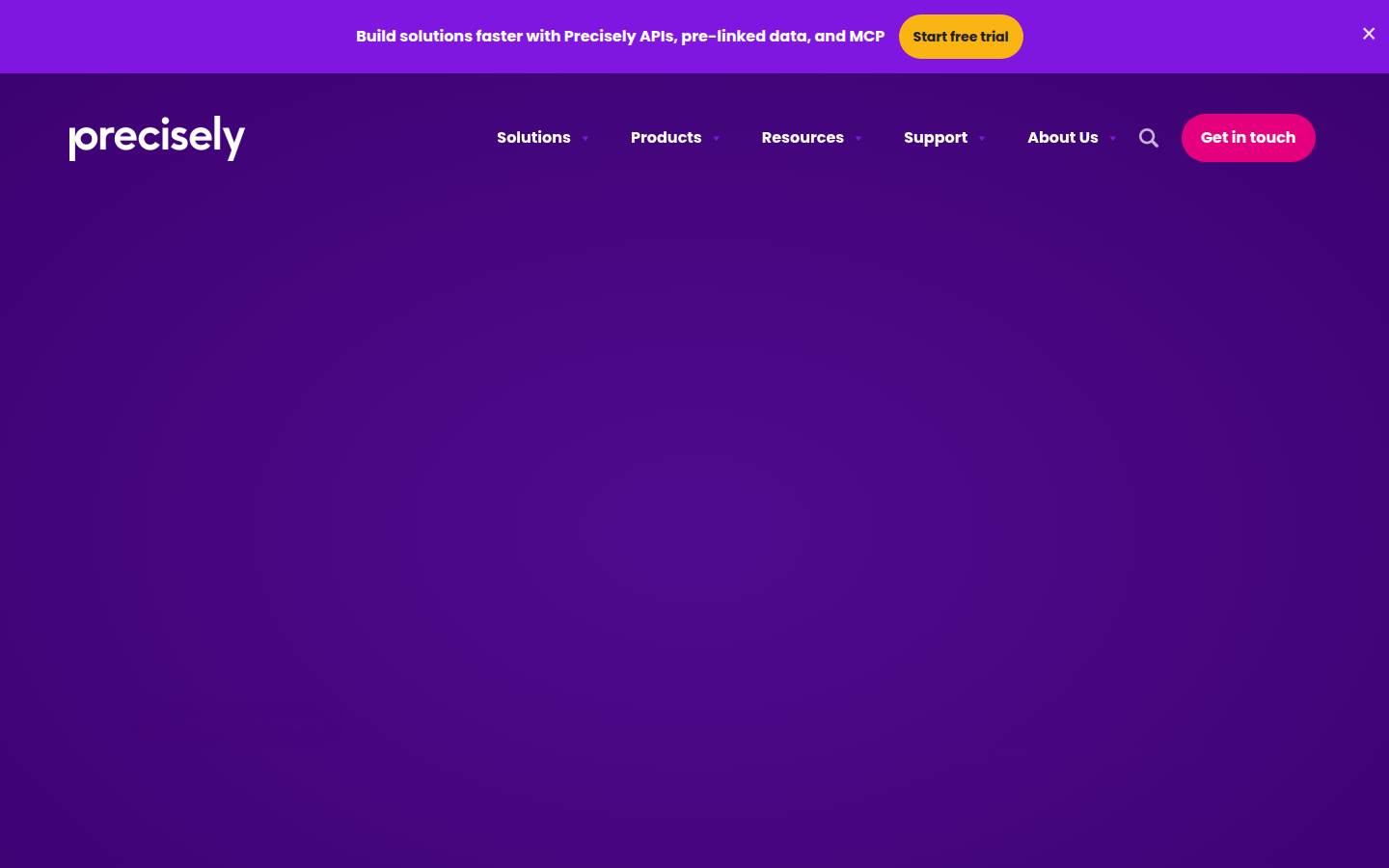 Precisely's homepage, as read on Oct 3, 2026