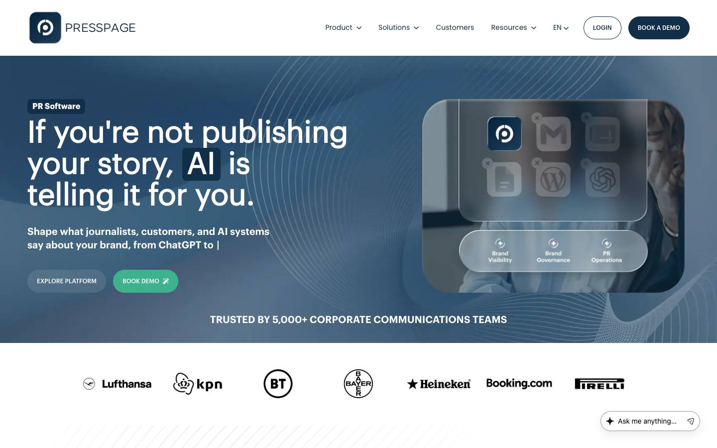 Presspage's homepage, as read on Oct 2, 2026