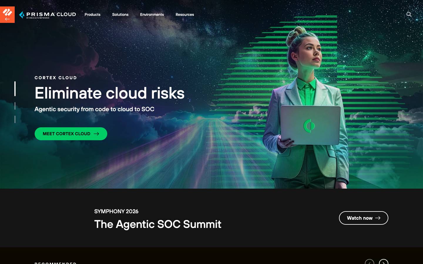 Prismacloud's homepage, as read on Oct 2, 2026