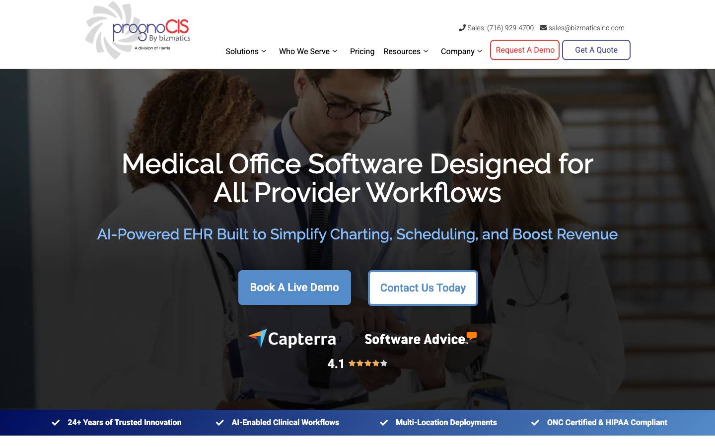 PrognoCIS's homepage, as read on Oct 2, 2026