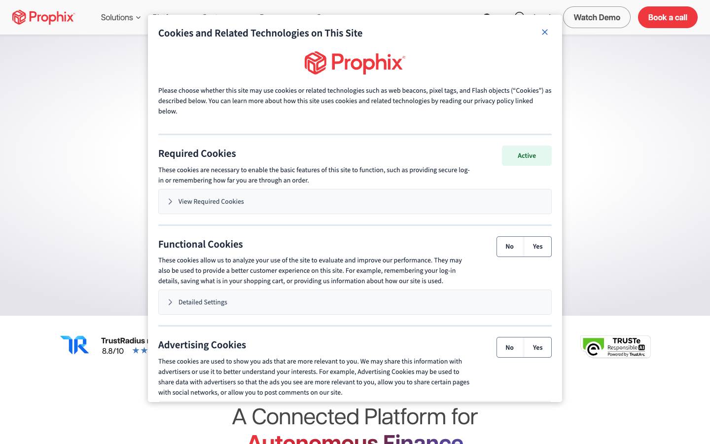 Prophix's homepage, as read on Oct 2, 2026