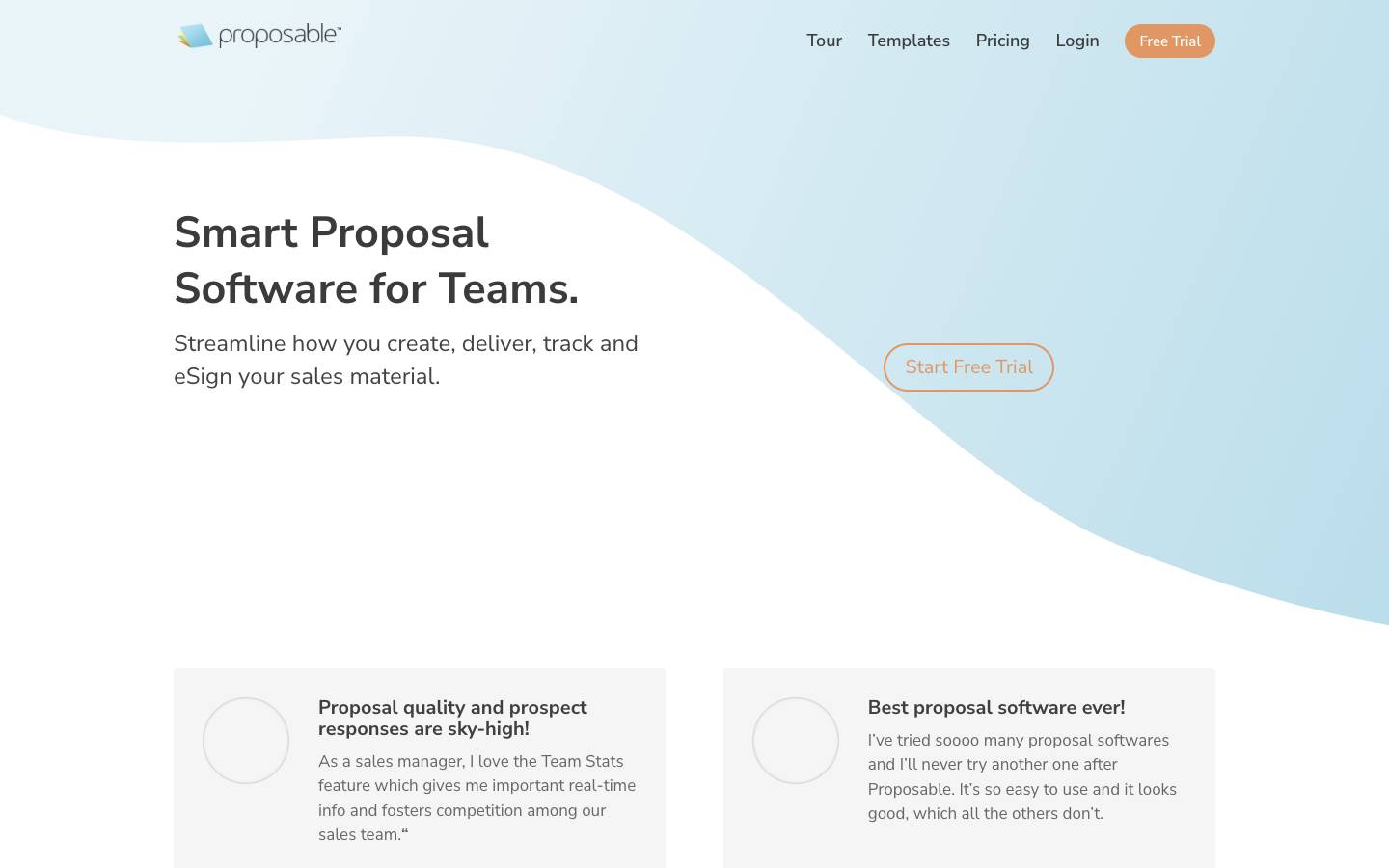 Proposable's homepage, as read on Oct 2, 2026