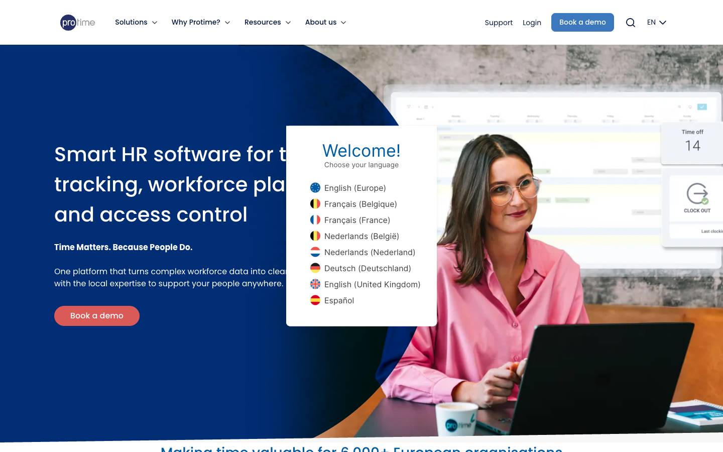 Protime's homepage, as read on Oct 2, 2026