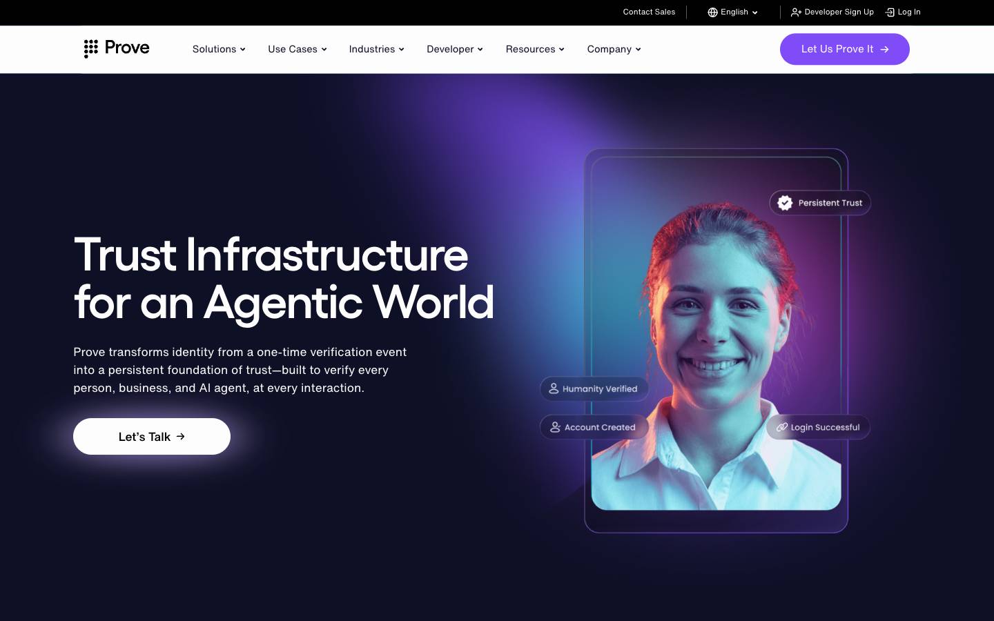 Prove Identity's homepage, as read on Oct 2, 2026