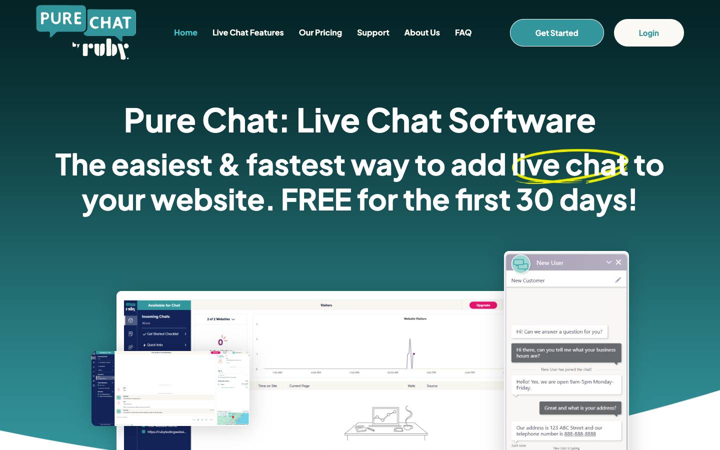 Purechat's homepage, as read on Oct 2, 2026