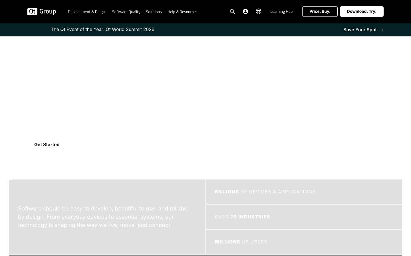 Qt Group's homepage, as read on Oct 2, 2026
