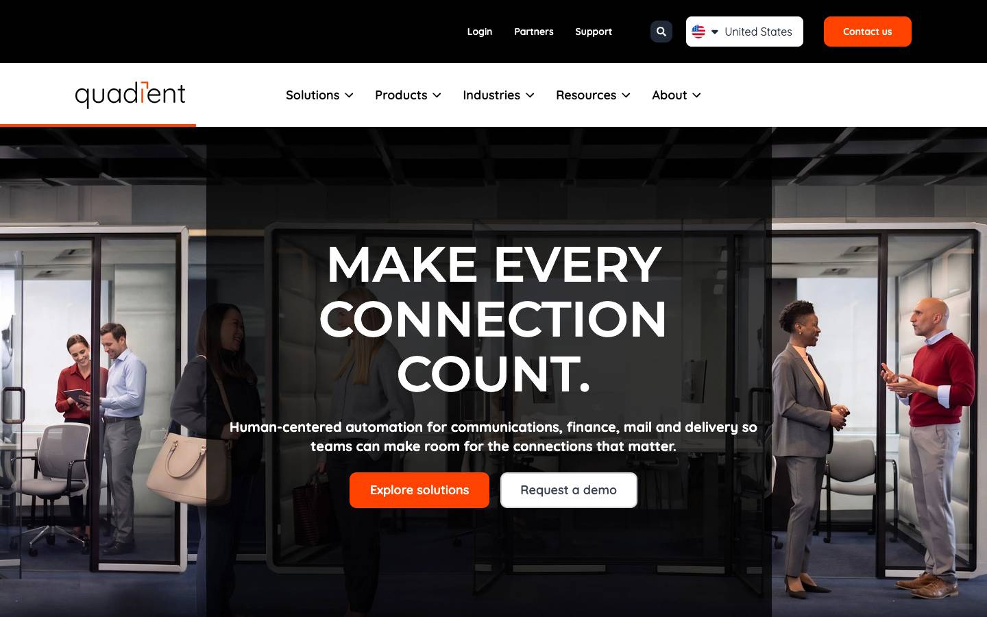Quadient's homepage, as read on Oct 2, 2026