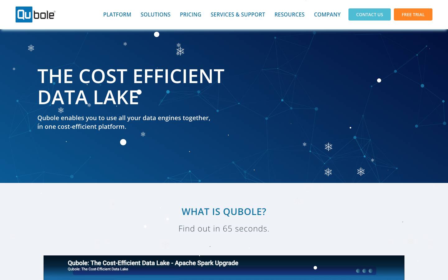 Qubole's homepage, as read on Oct 2, 2026