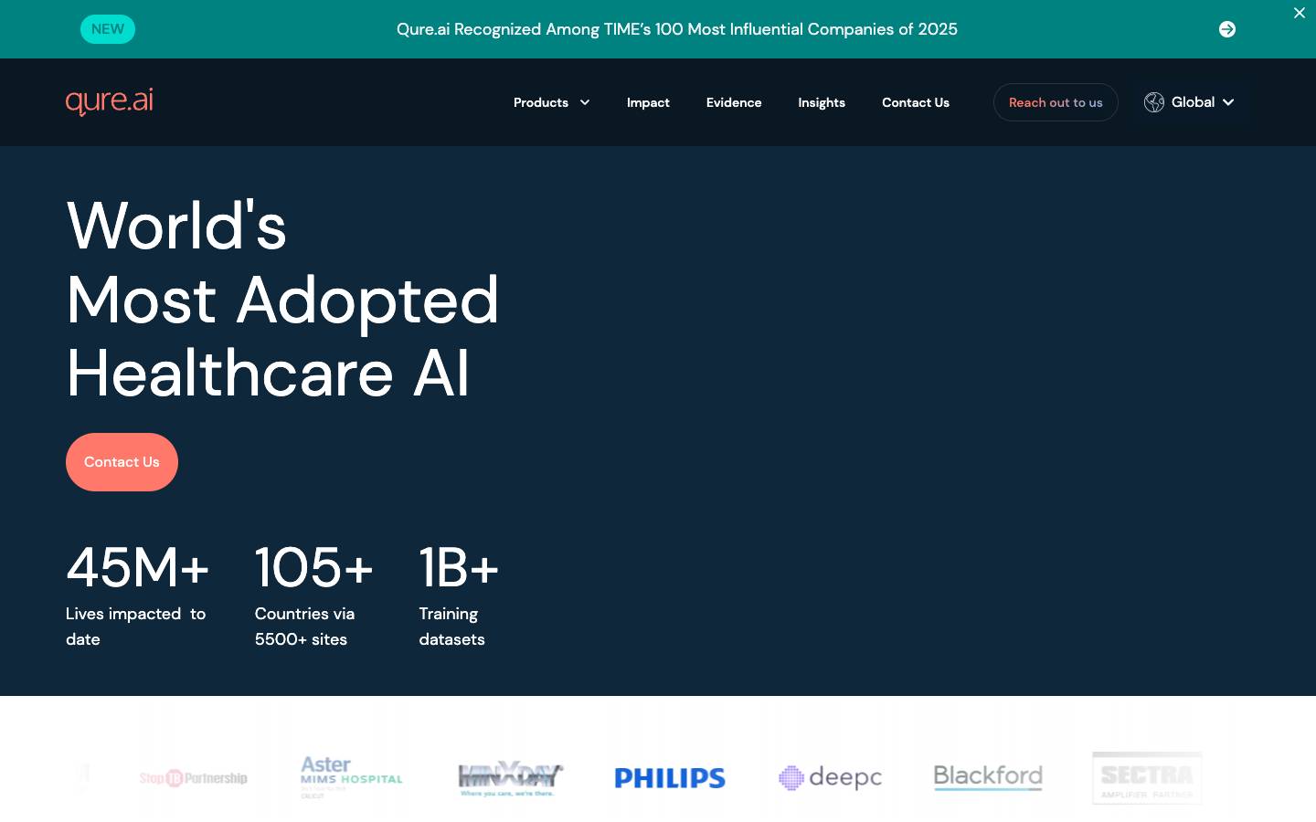Qure.ai's homepage, as read on Oct 2, 2026