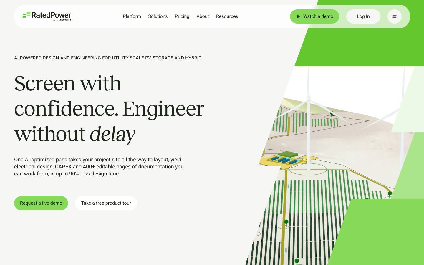 RatedPower's homepage, as read on Oct 2, 2026