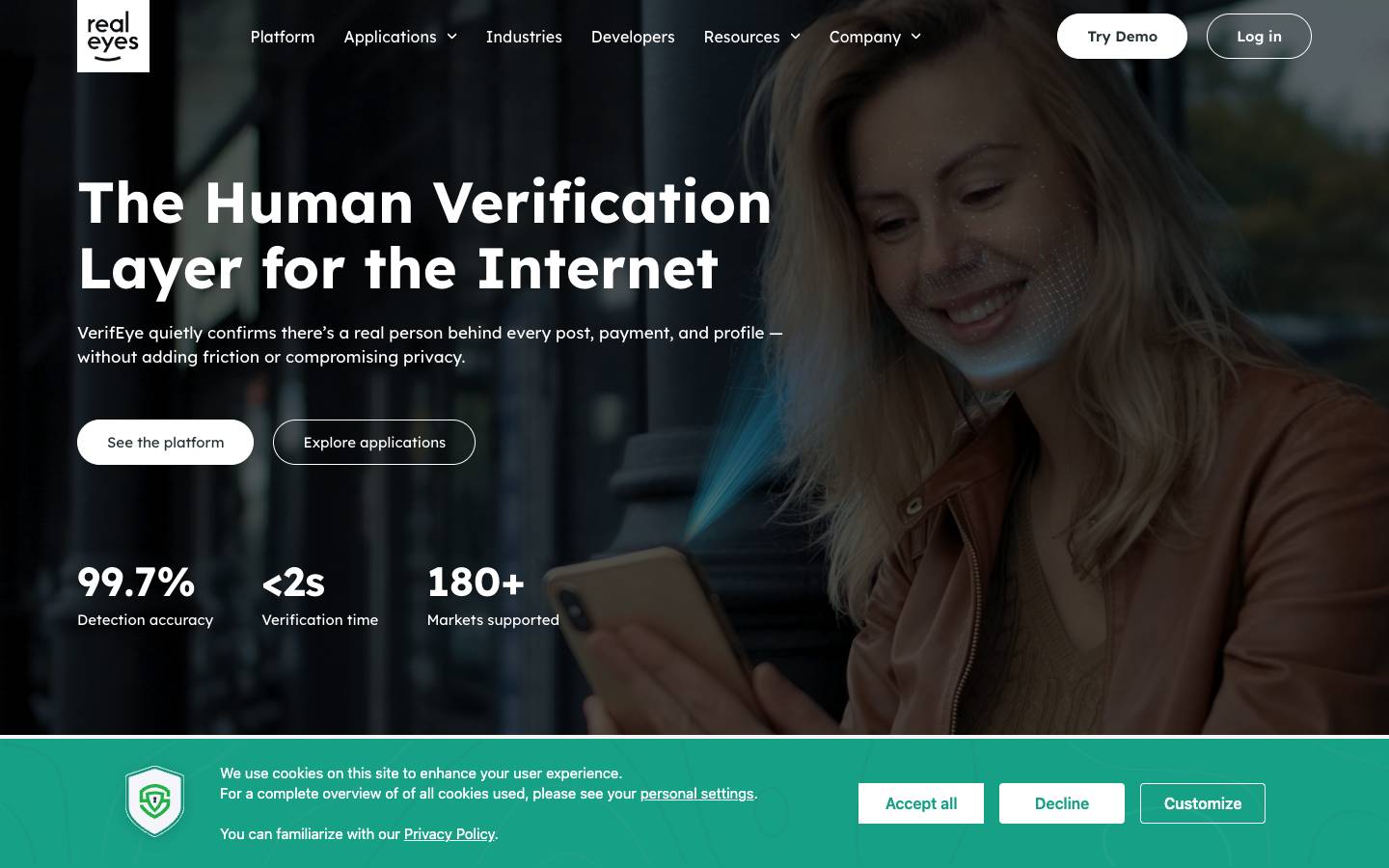Realeyes's homepage, as read on Oct 2, 2026
