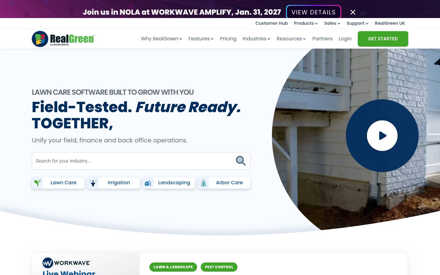 RealGreen's homepage, as read on Oct 2, 2026