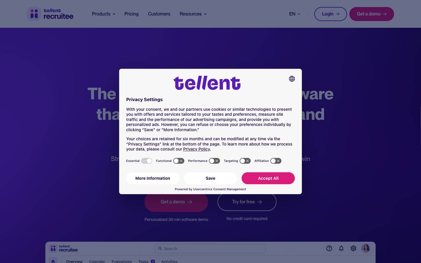 Recruitee's homepage, as read on Oct 2, 2026