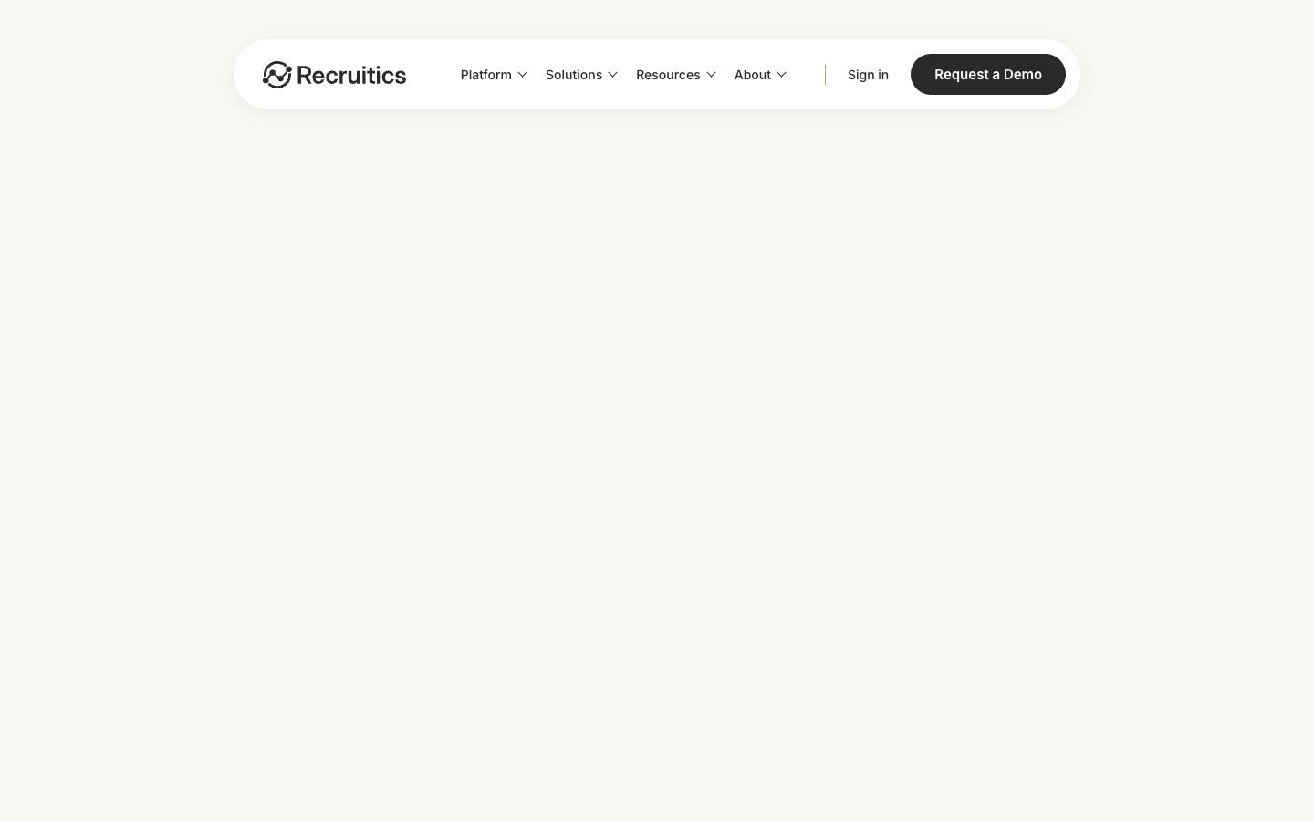 Recruitics's homepage, as read on Oct 6, 2026