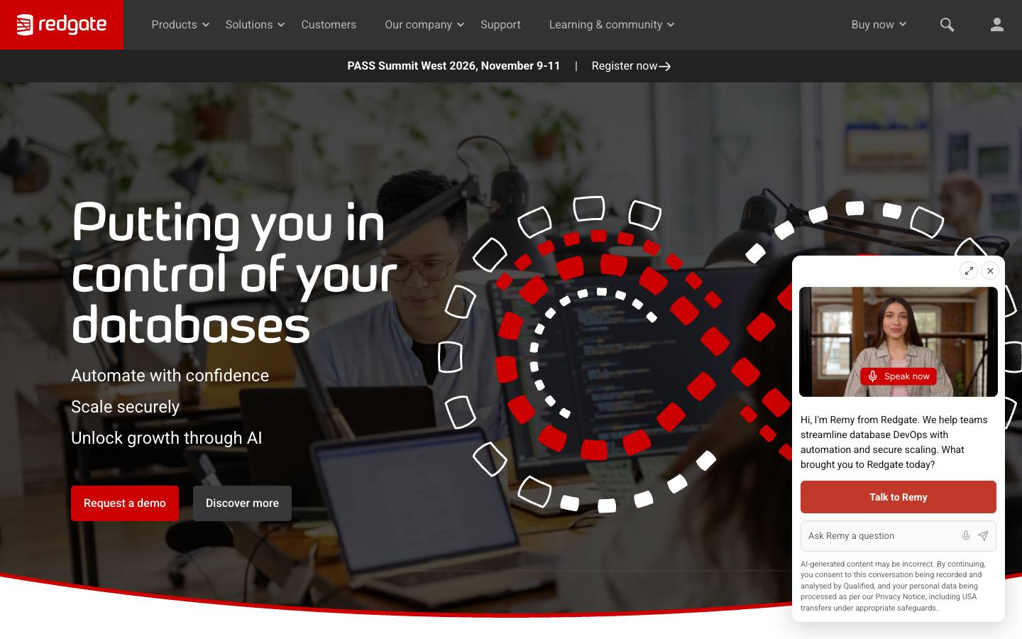 Red Gate Software's homepage, as read on Oct 2, 2026
