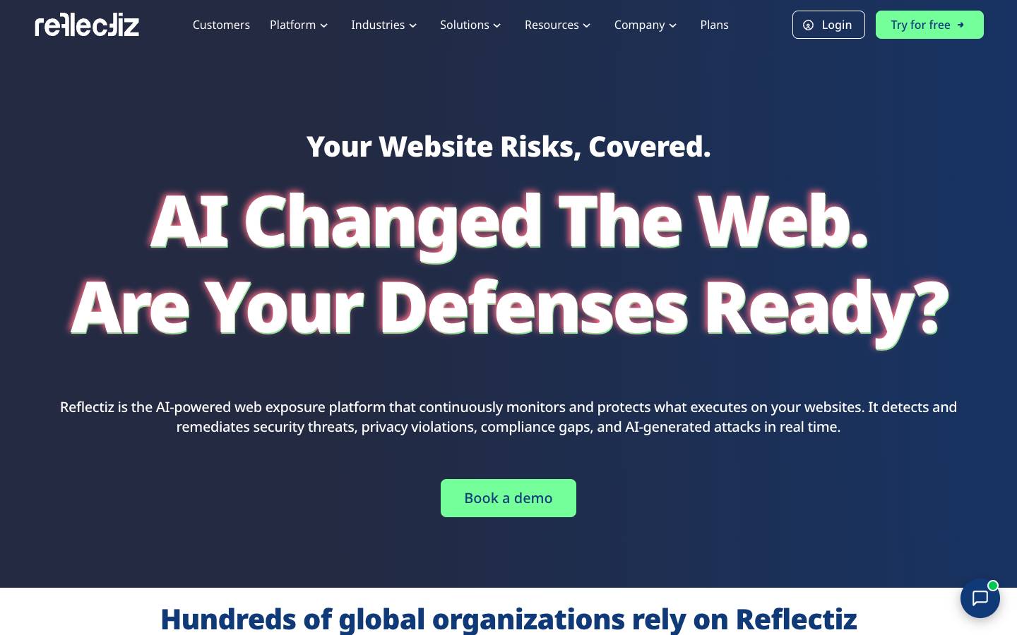 Reflectiz's homepage, as read on Oct 2, 2026