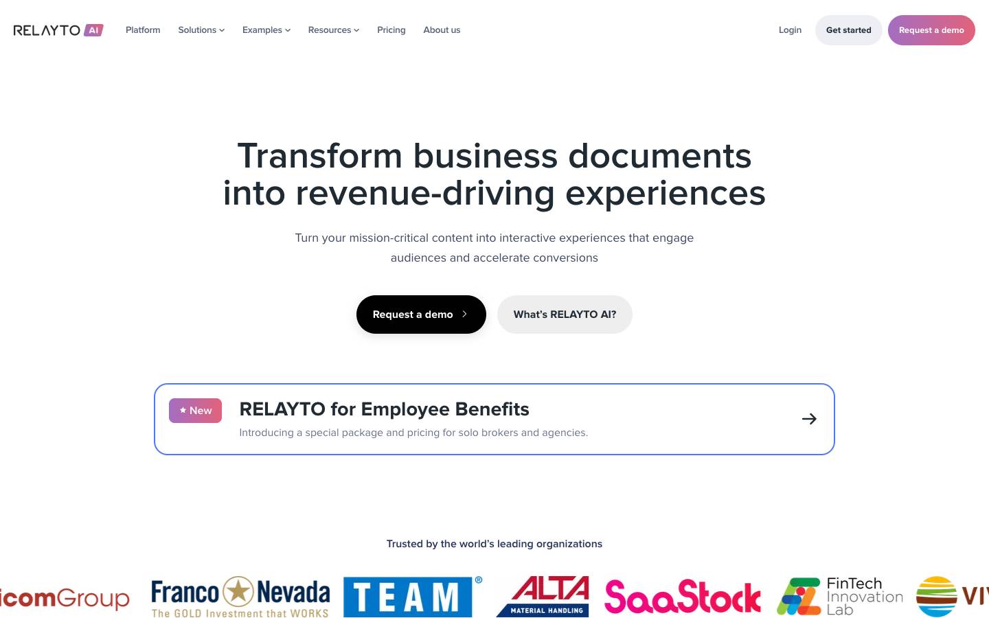 RELAYTO's homepage, as read on Oct 2, 2026