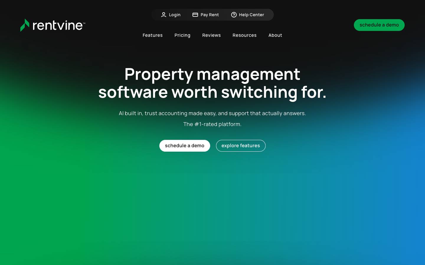 Rentvine's homepage, as read on Oct 2, 2026