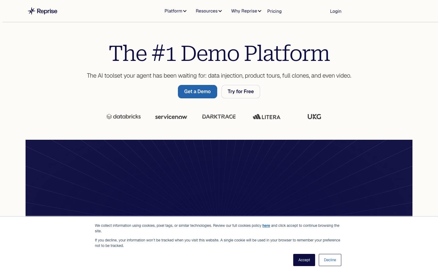 Reprise's homepage, as read on Oct 2, 2026