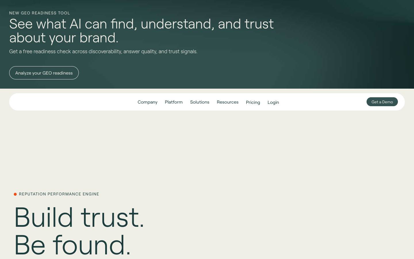 Reputation.com's homepage, as read on Oct 2, 2026