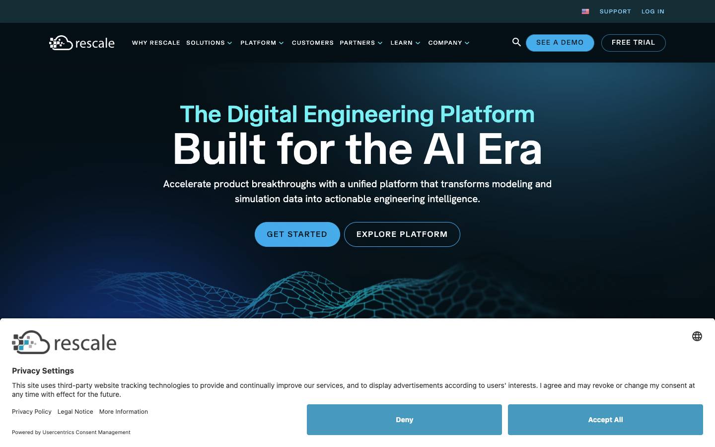 Rescale's homepage, as read on Oct 2, 2026