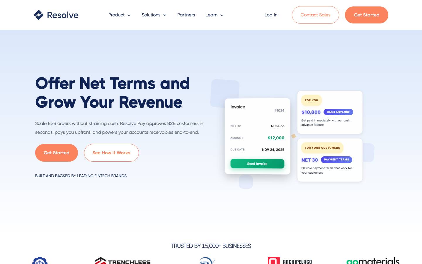 Resolve's homepage, as read on Oct 2, 2026