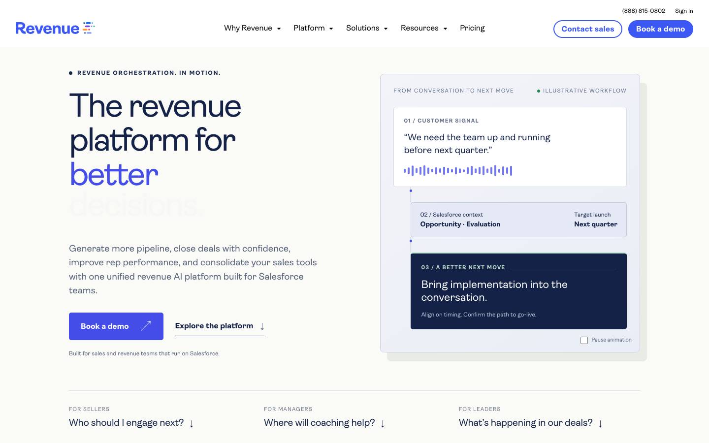 Revenue's homepage, as read on Oct 2, 2026