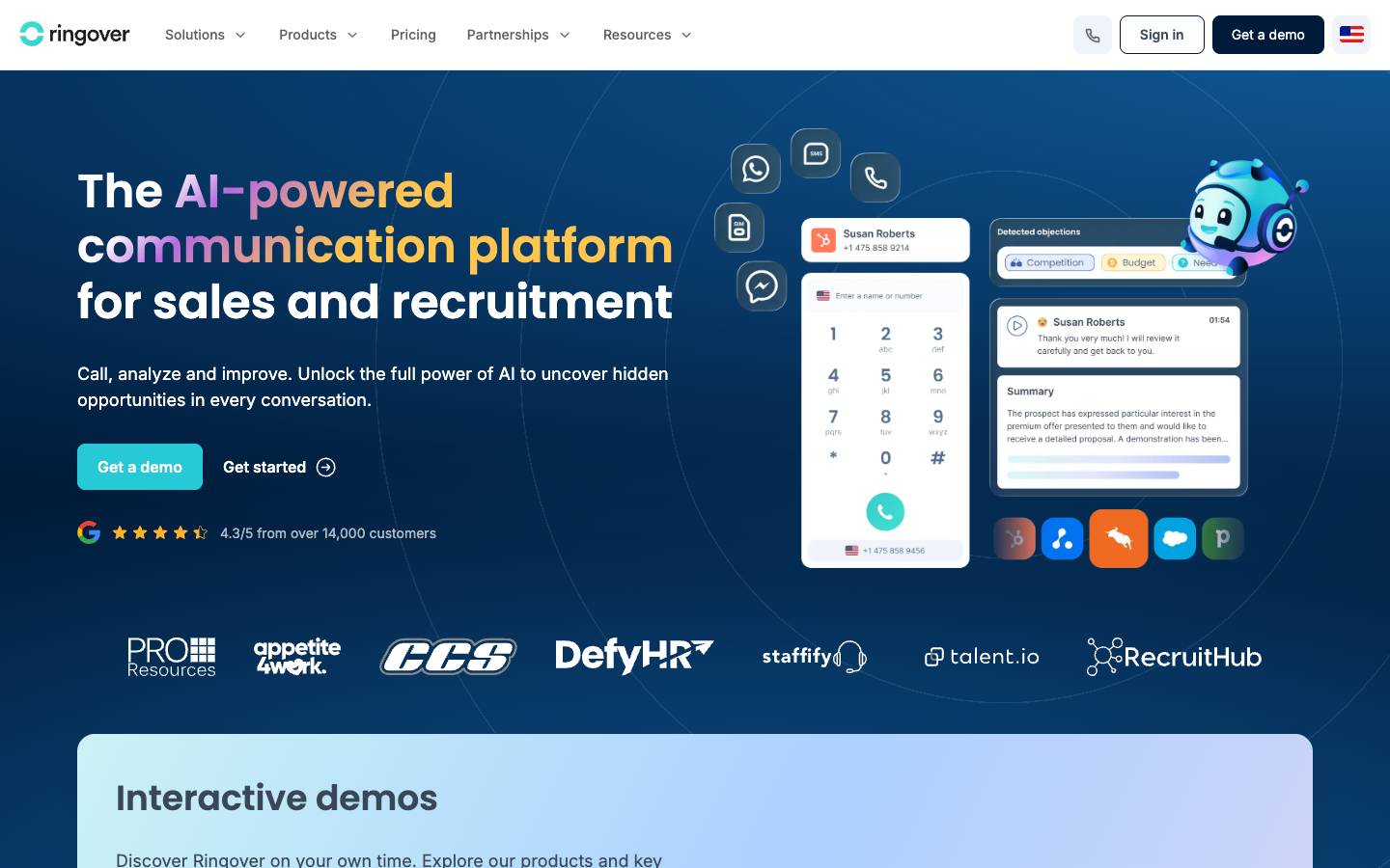 Ringover's homepage, as read on Oct 2, 2026