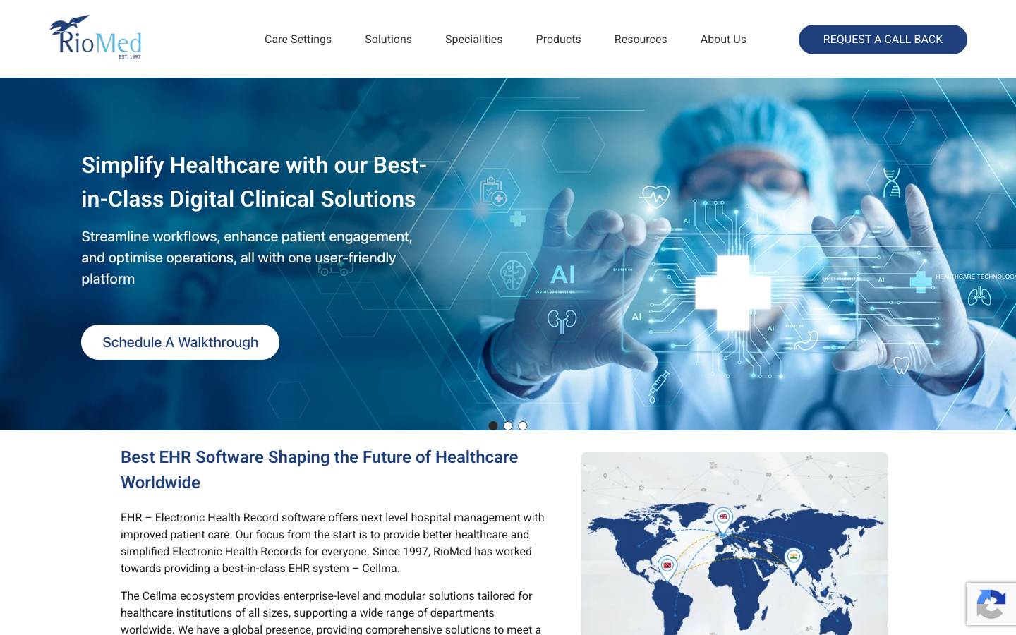 RioMed's homepage, as read on Oct 2, 2026