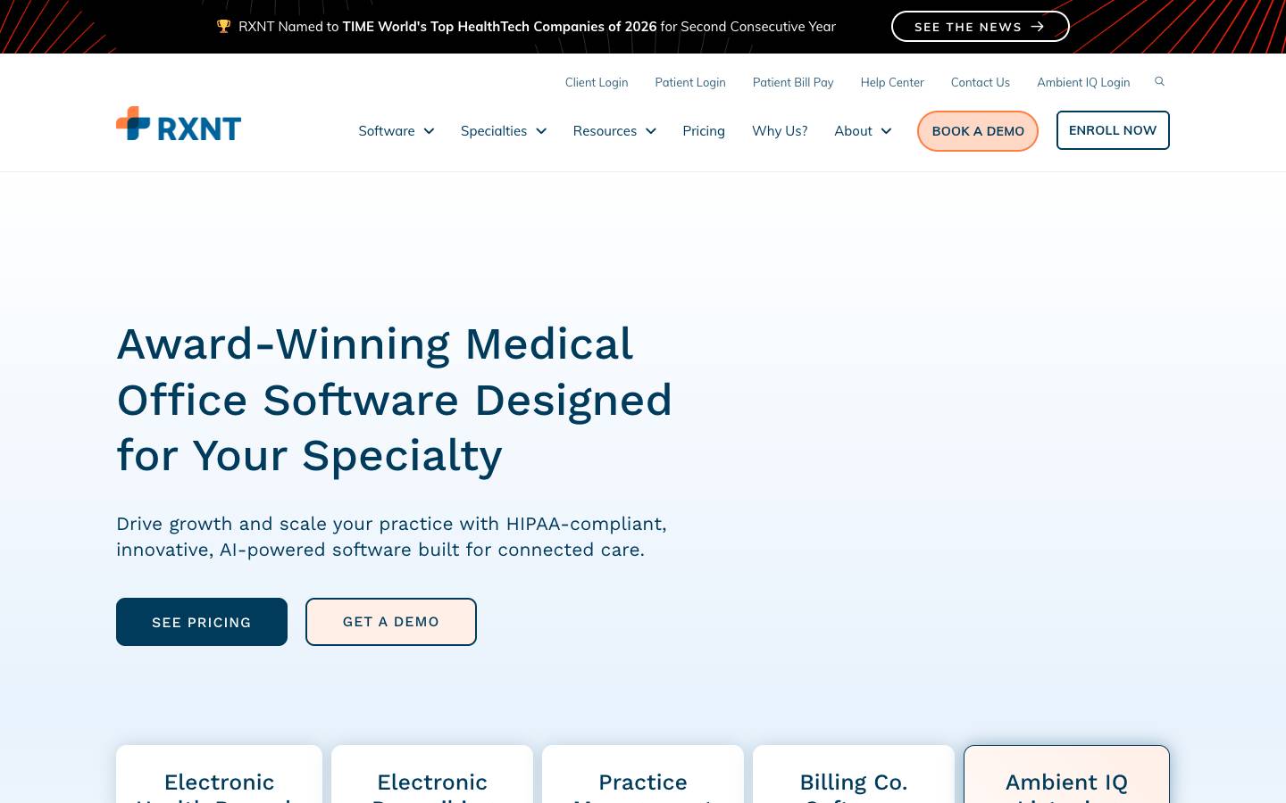 RXNT's homepage, as read on Oct 6, 2026
