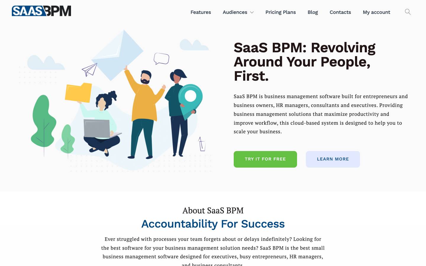 SaaS BPM's homepage, as read on Oct 2, 2026