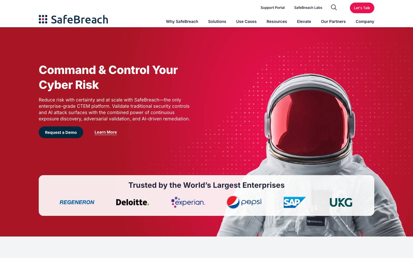 SafeBreach's homepage, as read on Oct 2, 2026