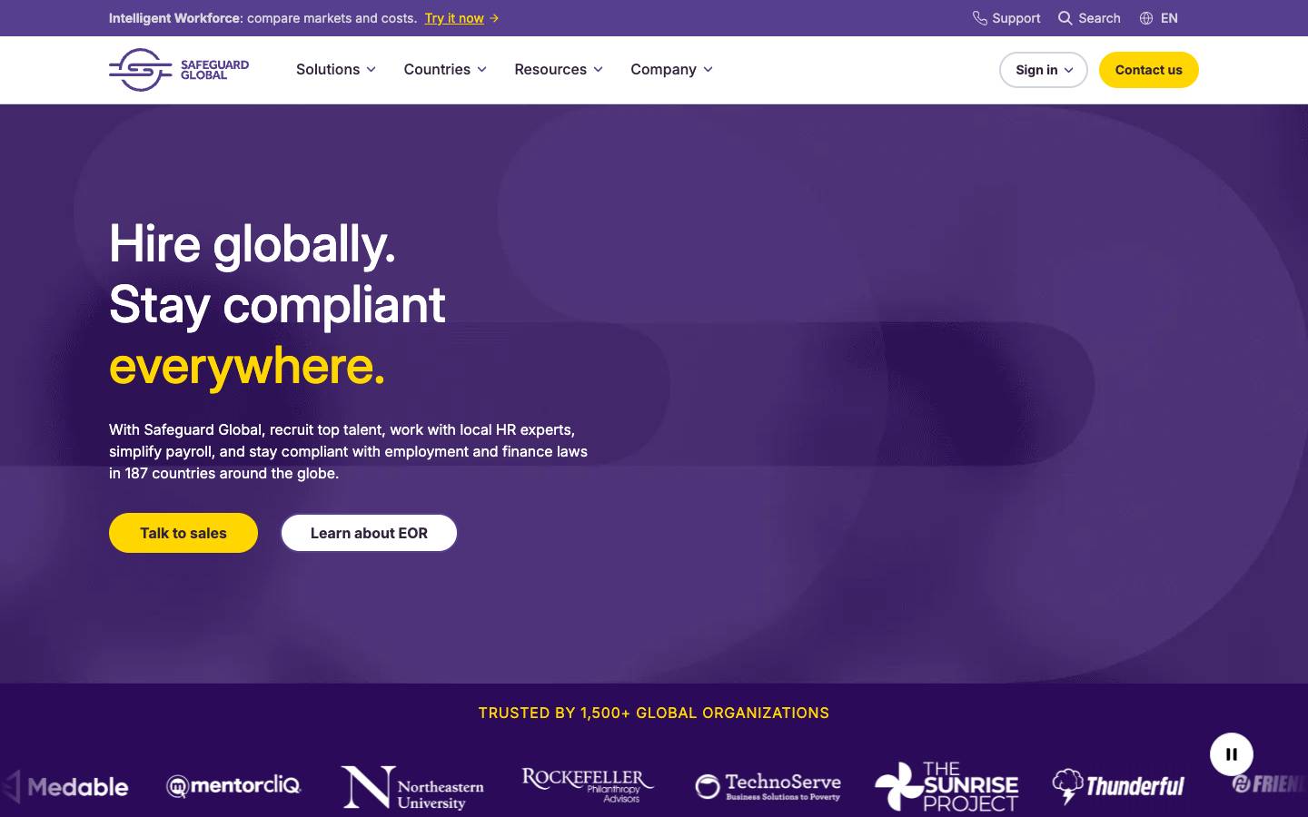 Safeguard Global's homepage, as read on Oct 2, 2026