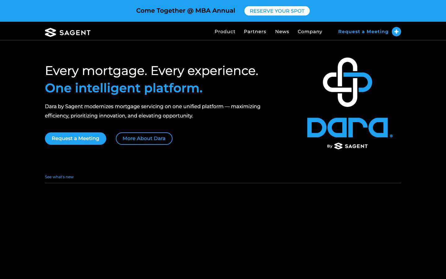 Sagent's homepage, as read on Oct 2, 2026