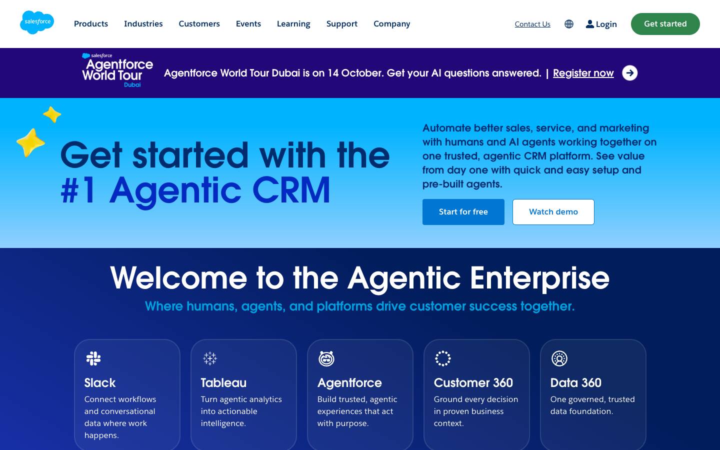 Salesforce's homepage, as read on Oct 2, 2026