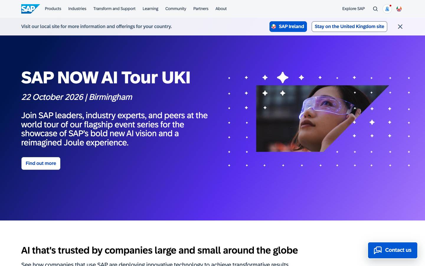 SAP's homepage, as read on Oct 2, 2026
