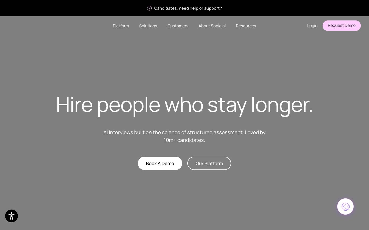 Sapia.ai's homepage, as read on Oct 2, 2026