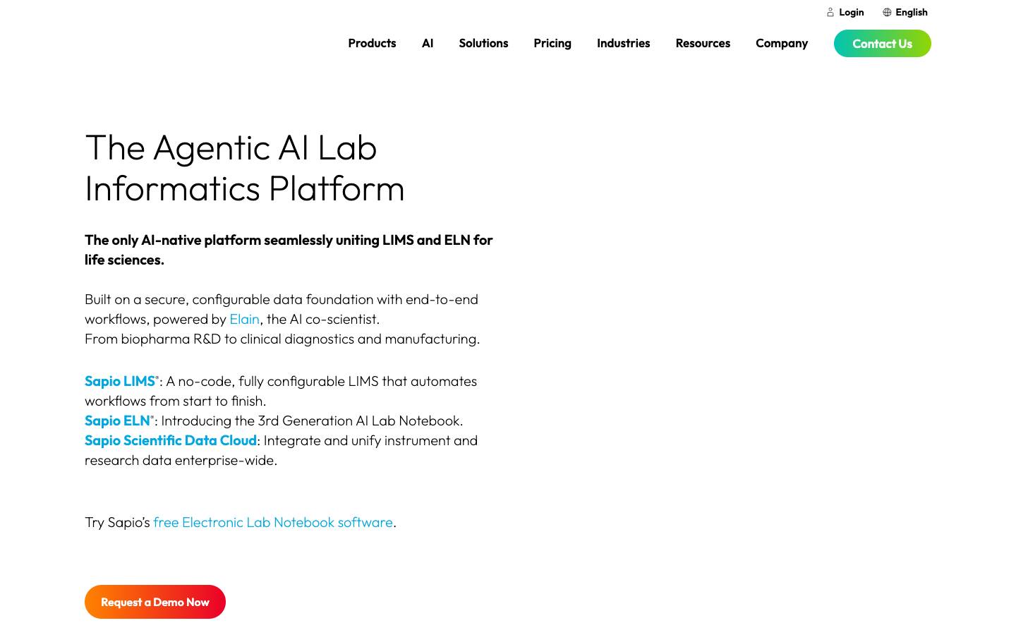 Sapio Sciences's homepage, as read on Oct 2, 2026