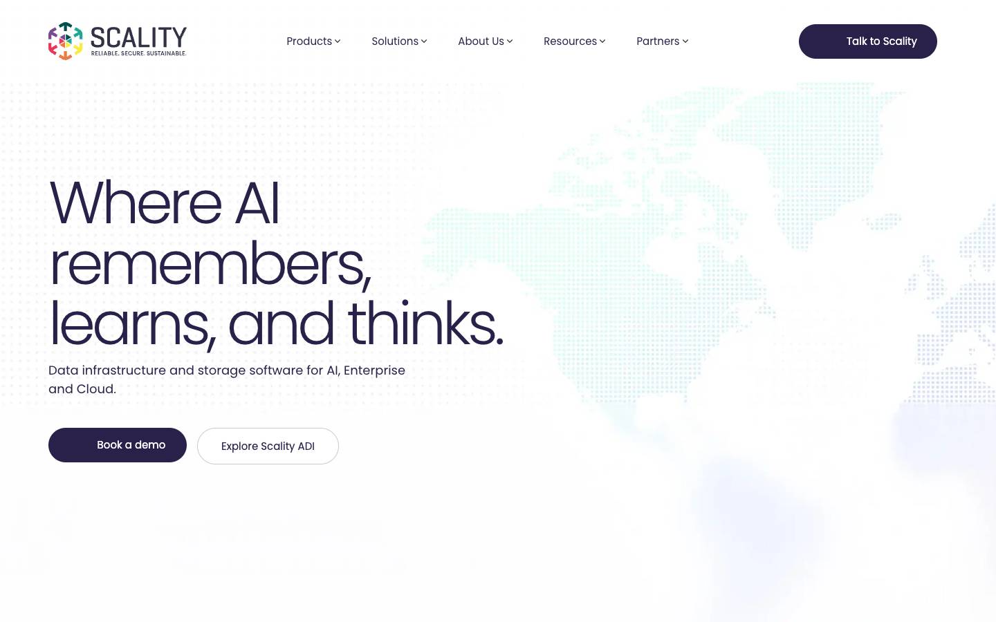 Scality's homepage, as read on Oct 2, 2026