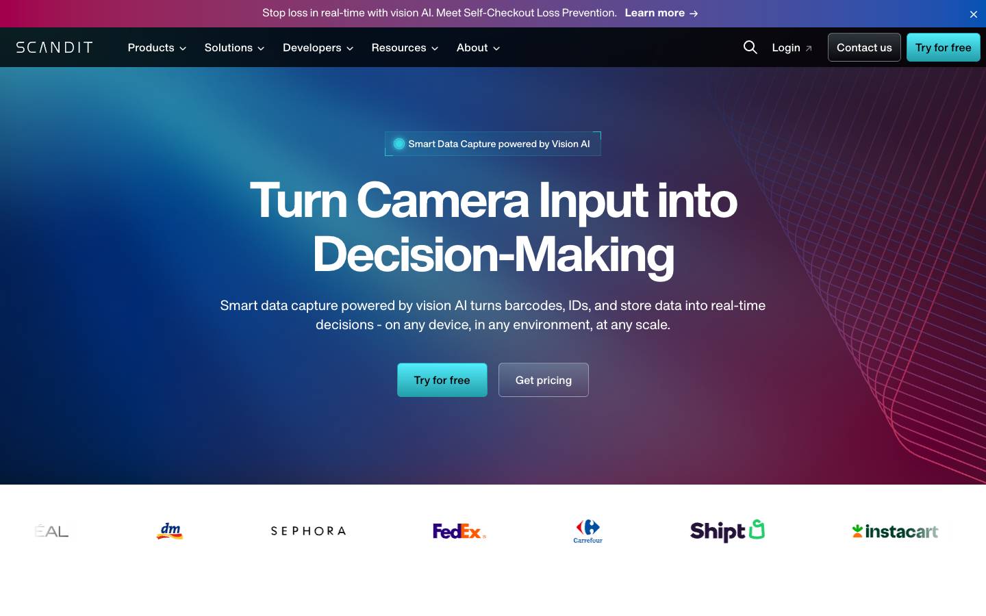 Scandit's homepage, as read on Oct 2, 2026