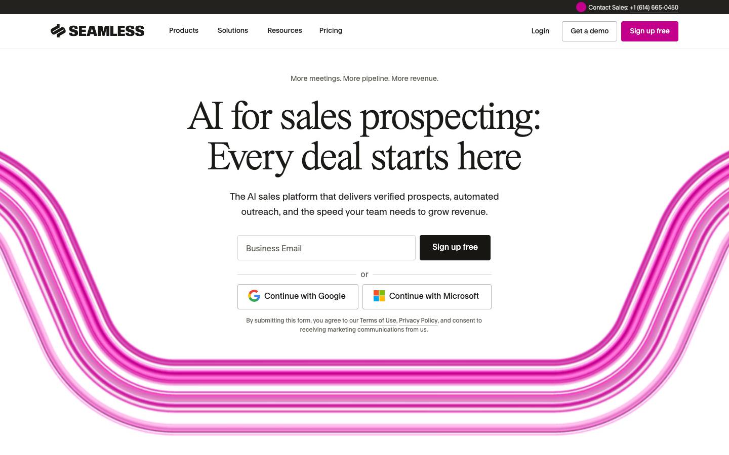 Seamless.ai's homepage, as read on Oct 2, 2026