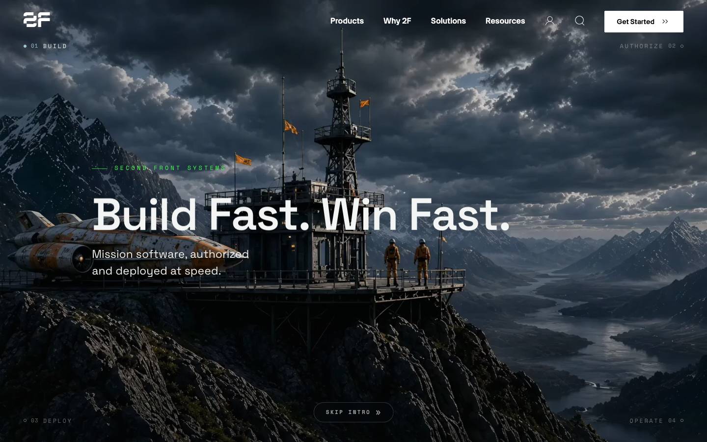 Second Front's homepage, as read on Oct 6, 2026